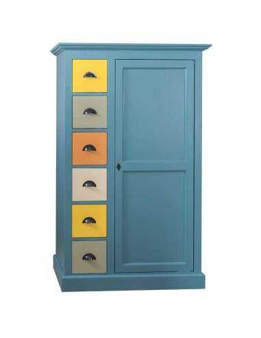 Armadio cassettiera in legno colorato 100cm MS041
