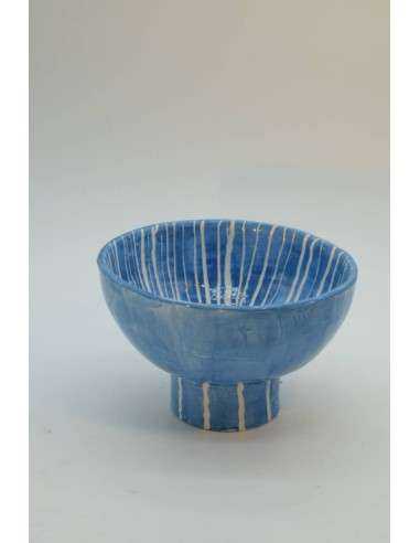 Ciotola in ceramica artigianale colore blu H 7cm- OH03PBLU