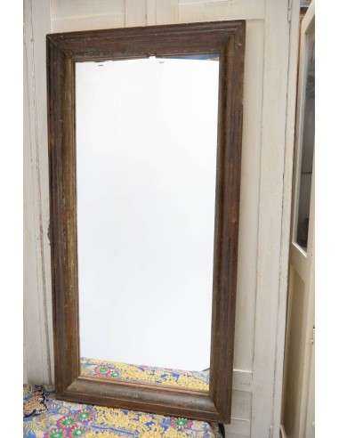 Cornici specchio in legno di teak finitura shabby, epoca coloniale 71x123cm TM035A