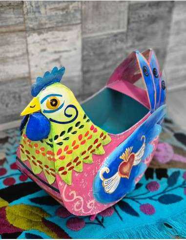 Vaso 'Lady Cocca' Artigianale in Metallo – Decorazione Etnica Pink Pampas