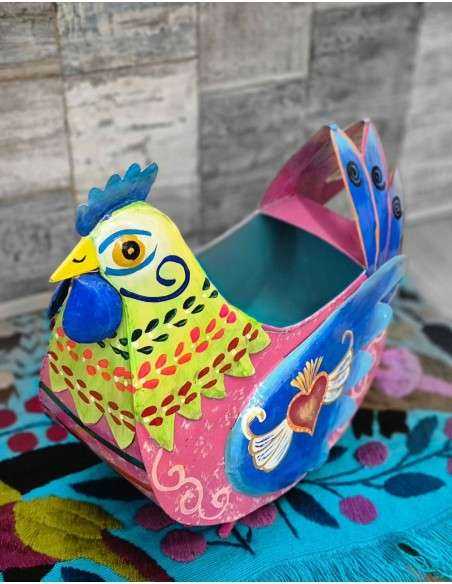 Vaso 'Lady Cocca' Artigianale in Metallo – Decorazione Etnica Pink Pampas