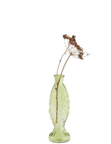 vaso in vetro pesce verde piccolo EV-24308-G