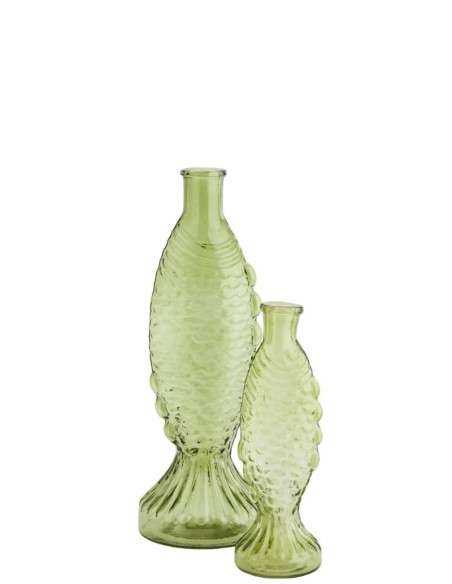 vaso in vetro pesce verde piccolo EV-24308-G