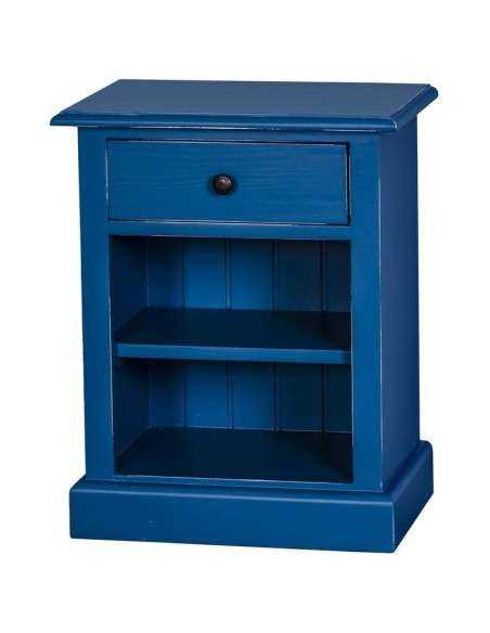 Comodino legno massello con cassetto e ripiano MS478