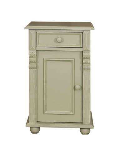 Comodino legno massello shabby chic anta e cassetto MS039