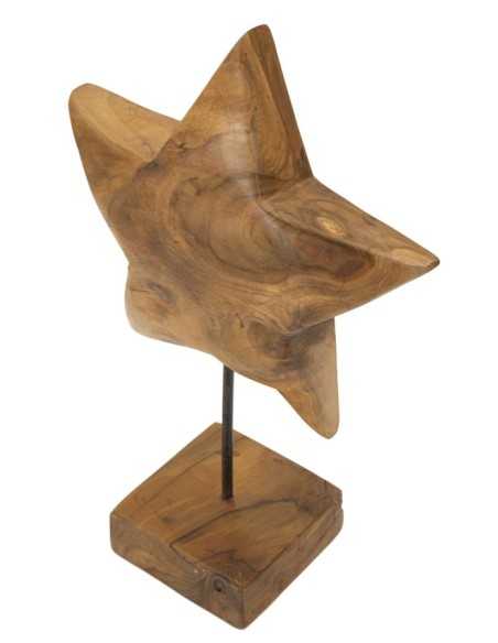 Scultura Stella In Teak Riciclato Cm 28x12x42 (pezzi Unici - Non Rip. In Serie) - 0119660000