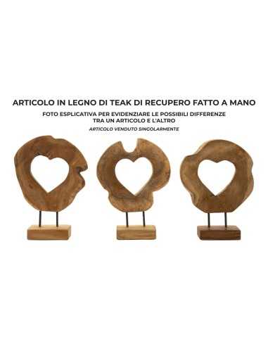 Scultura Hasi In Teak Riciclato Cm 28x10x38 (pezzi Unici - Non Rip. In Serie) - 0119700001