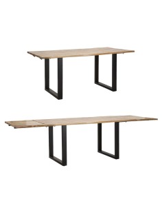 Tavolo Da Pranzo Edge All. Cm 180x90x77-lunghezza Totale 280 (legno Di Mango) - 1426720000