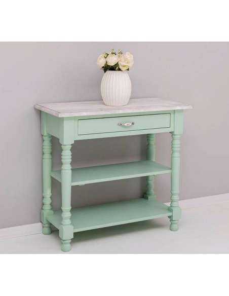 Consolle shabby gamba tornita colorata o legno naturale MS709