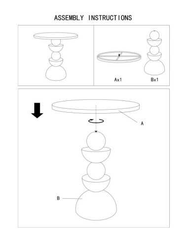 Tavolinetto Dune C/specchio Cm ø 40,5x42 - 1429040003