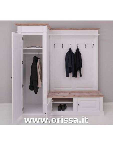 Mobile appendiabiti country con appendi cappotti e portascarpe MS720L