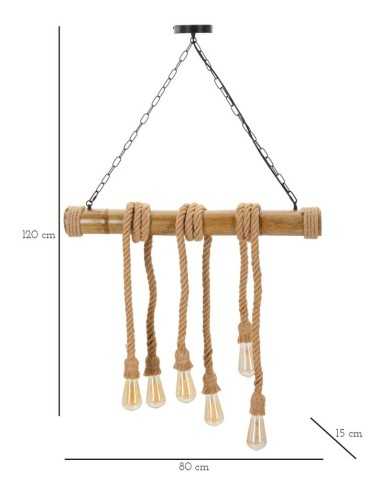 Lampadario Bamboo/rope Cm 80x15x120 - 1712250000
