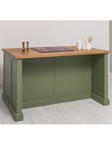 Isola cucina multifunzione in legno con piano in pino o rovere MS792