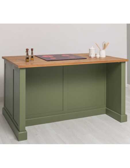 Isola cucina multifunzione in legno con piano in pino o rovere MS792