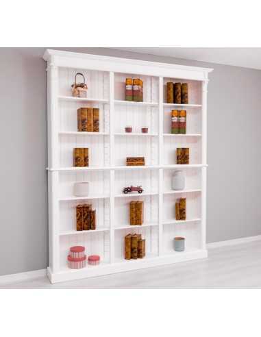 Libreria tripla Directoire in legno di pino 180 cm MS790