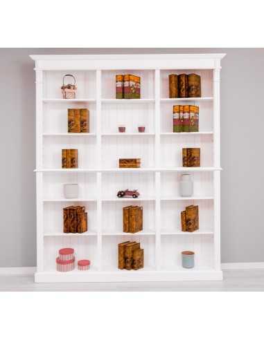 Libreria tripla Directoire in legno di pino 180 cm MS790