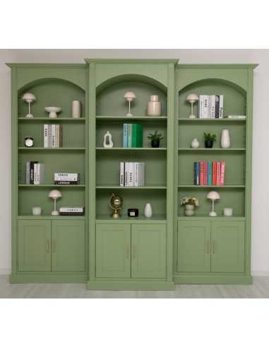 Libreria ad arco country con ante e ripiani 102 cm MS804