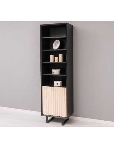 Colonna country Slatted con anta e ripiani 57x200 cm MS749