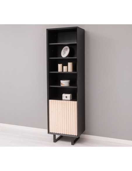 Colonna country Slatted con anta e ripiani 57x200 cm MS749
