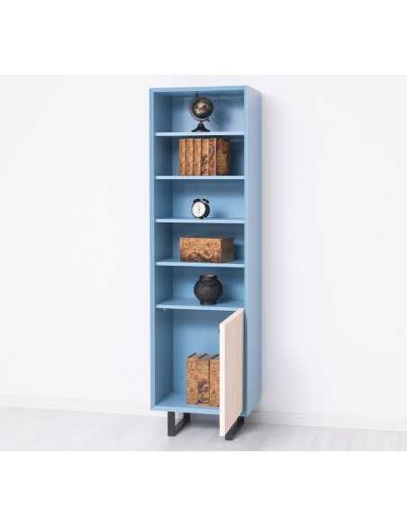 Colonna country Slatted con anta e ripiani 57x200 cm MS749