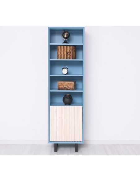 Colonna country Slatted con anta e ripiani 57x200 cm MS749