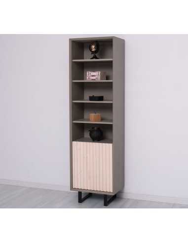 Colonna country Slatted con anta e ripiani 57x200 cm MS749