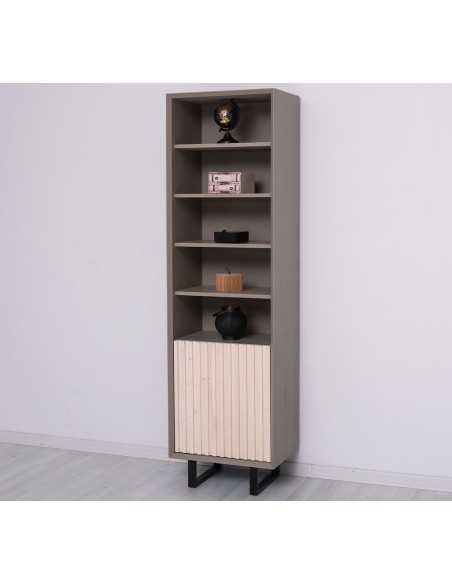 Colonna country Slatted con anta e ripiani 57x200 cm MS749