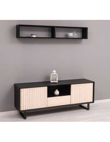 Mobile TV Slatted country 160 cm con 2 ante e cassetto