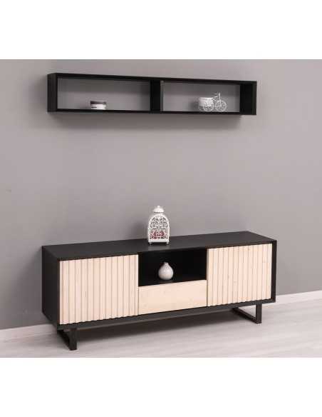 Mobile TV Slatted country 160 cm con 2 ante e cassetto