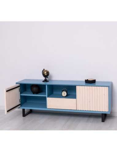 Mobile TV Slatted country 160 cm con 2 ante e cassetto