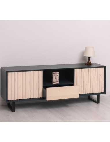 Mobile TV Slatted country 160 cm con 2 ante e cassetto