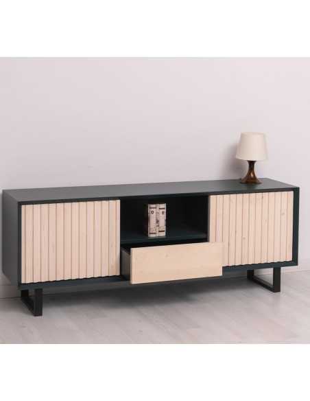 Mobile TV Slatted country 160 cm con 2 ante e cassetto