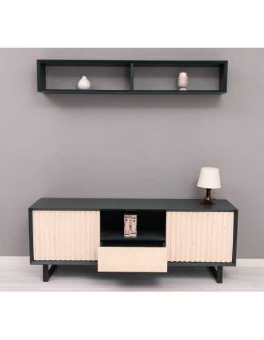 Mobile TV Slatted country 160 cm con 2 ante e cassetto