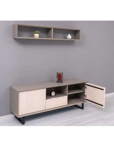 Mobile TV Slatted country 160 cm con 2 ante e cassetto