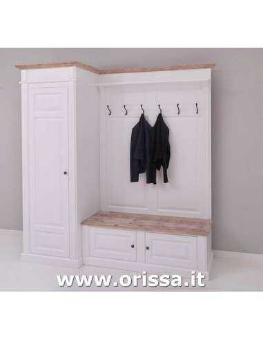 Mobile appendiabiti country con appendi cappotti e portascarpe MS720L