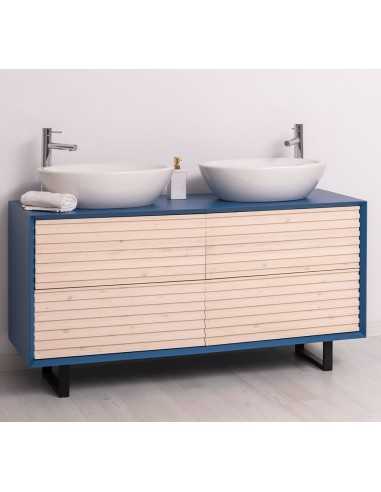 Mobile sottolavabo Slatted 150 cm con 4 cassetti per doppio lavabo MS760