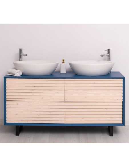 Mobile sottolavabo Slatted 150 cm con 4 cassetti per doppio lavabo MS760
