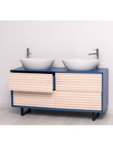 Mobile sottolavabo Slatted 150 cm con 4 cassetti per doppio lavabo MS760