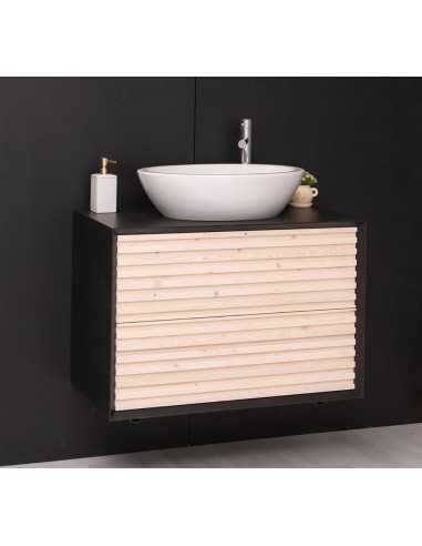Mobile sottolavabo sospeso Slatted 90 cm con 2 cassetti MS756
