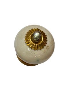 Pomello in ceramica artigianale Ø 4 cm colore bianco | Maniglia per mobili POM008 2