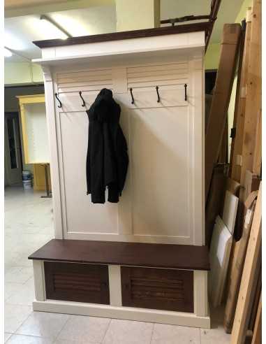 Appendiabiti da ingresso in stile country legno 6 ganci doppia anta MS721