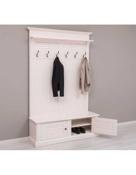 Appendiabiti da ingresso in stile country legno 6 ganci doppia anta MS721