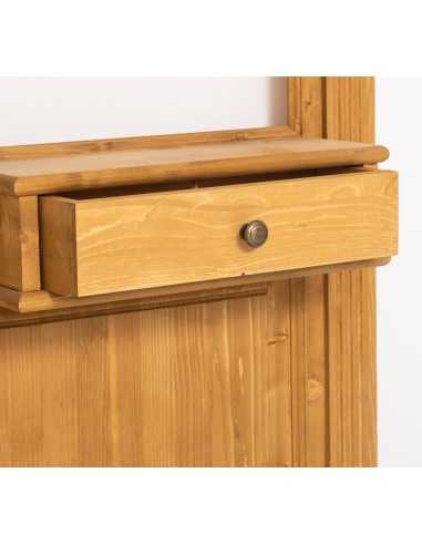 Pannello appendiabiti country legno 3 ganci con specchio MS242