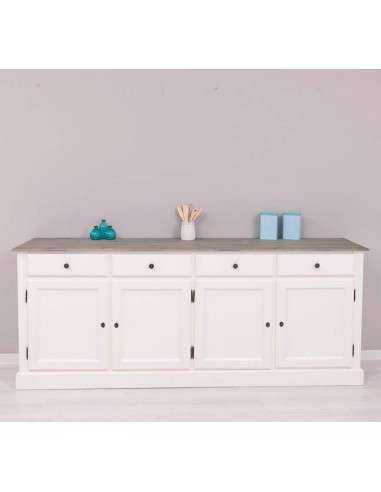 Credenza 224cm 4 ante 4 cassetti massello colorato MS602B