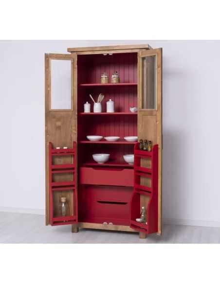 Dispensa cucina country colorata con porta oggetti MS706