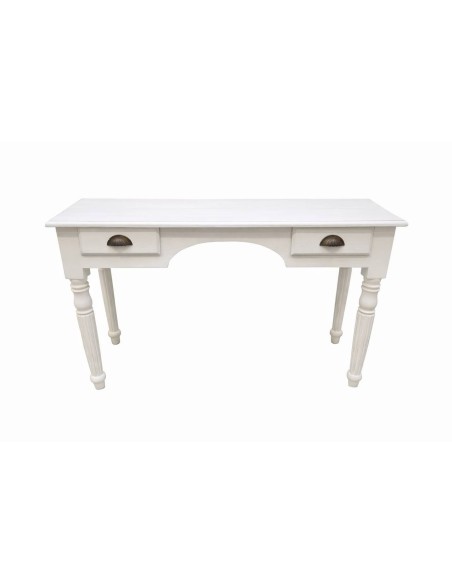 Scrivania in legno massello bianco decapato 105 cm con cassetti cx9009