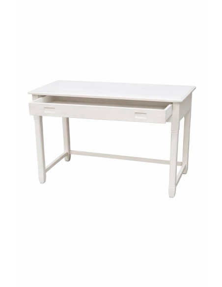 Scrivania coloniale in teak originale XX secolo 98 cm bianco decapato cx9010