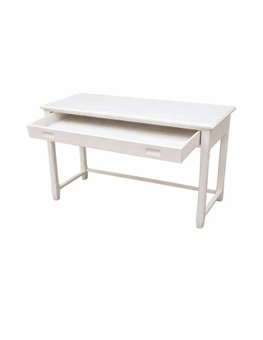 Scrivania coloniale in teak originale XX secolo 98 cm bianco decapato cx9010