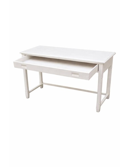 Scrivania coloniale in teak originale XX secolo 98 cm bianco decapato cx9010