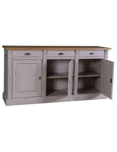 Credenza shabby chic bassa 3 ante e cassetti MS023B